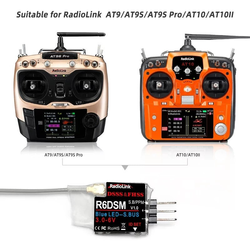 Radiolink Récepteur 10 voies Signal SBUS/PPM RDL-0-R6DSM