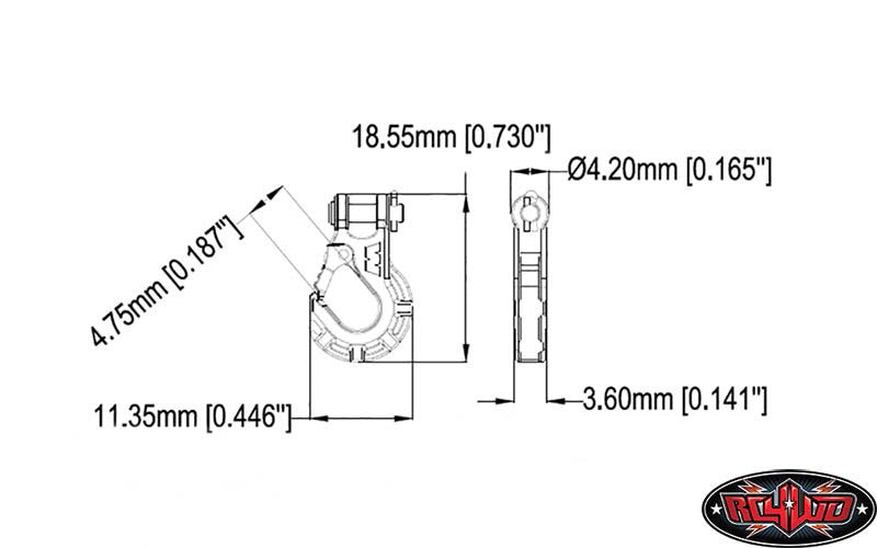 RC4WD Crochet d'attelage ou de Treuillage Warm Z-S1551