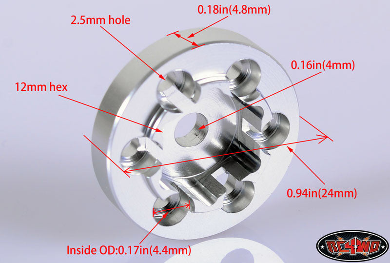 RC4WD Hexagone de Roue Beadlock OEM (x4) Z-S0268