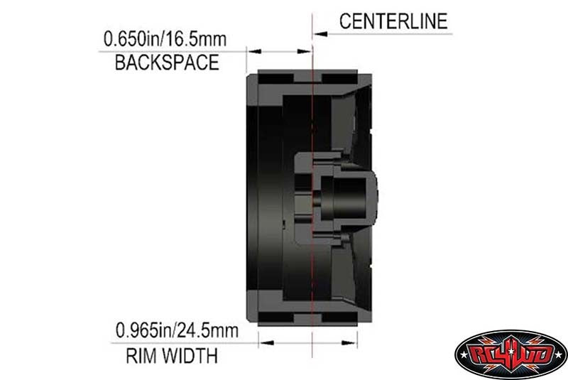 RC4WD Jantes 2.2 Beadlock Raceline Octane Noir (x4) Z-W0184