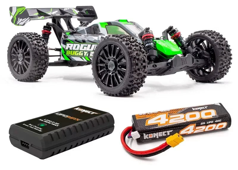 HobbyTech Rogue Buggy 2.0 Brushless 4x4 1/8 RTR + Lipo/Oplader