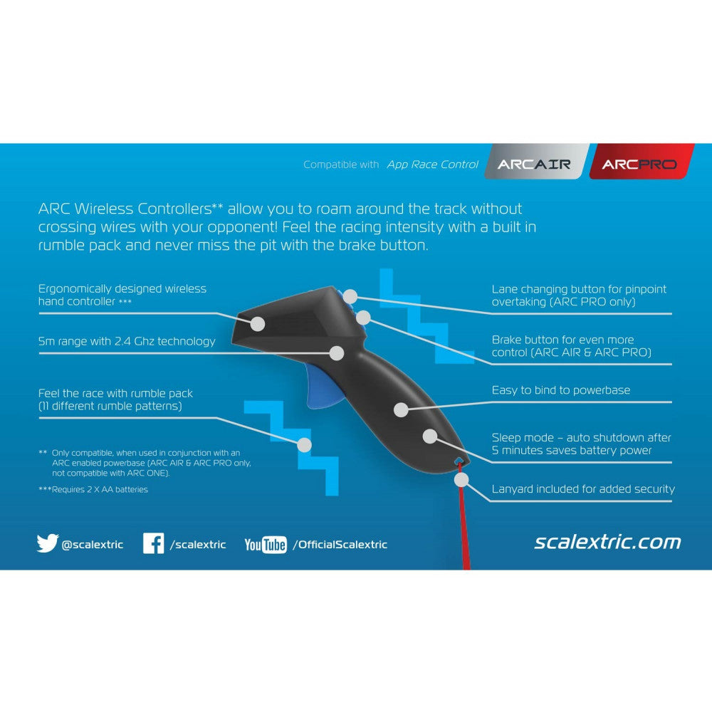 Wireless Scalextric Controllers Scalextric Wireless Controller for ARC Circuit C8438