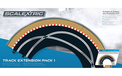 Scalextric Pack Extension 1 Courbes avec Bordure et Rails (x2) C8510