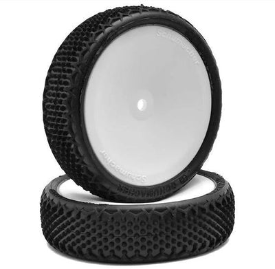 Schumacher Tires Buggy 1/10 Front 2WD Splinter Yellow + Rim (x2) U6910