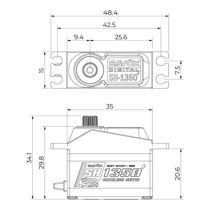 Savox Mini Servo SX-SH-1350+ 4.6kg 0.11s