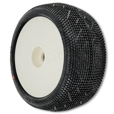 6MIK Neumáticos Truggy Scratch-T + Llantas Ultra Blanche pegadas (x2) TU18