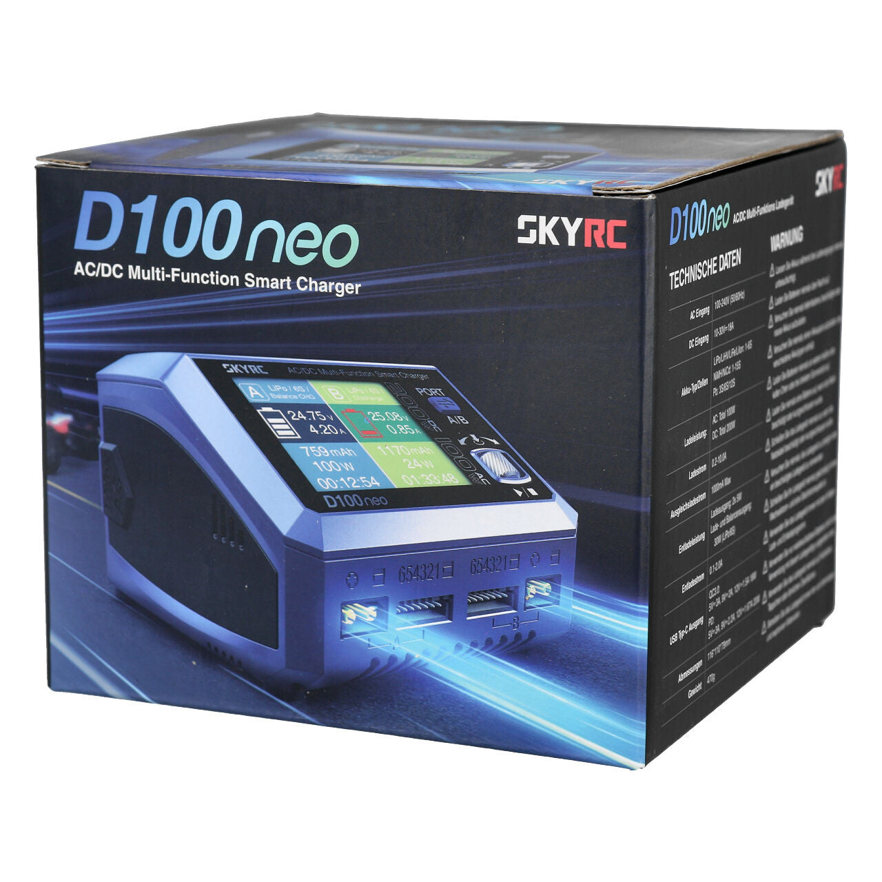 SkyRc Chargeur D100 Neo Duo 1-6S 100W AC/DC SK100199-01