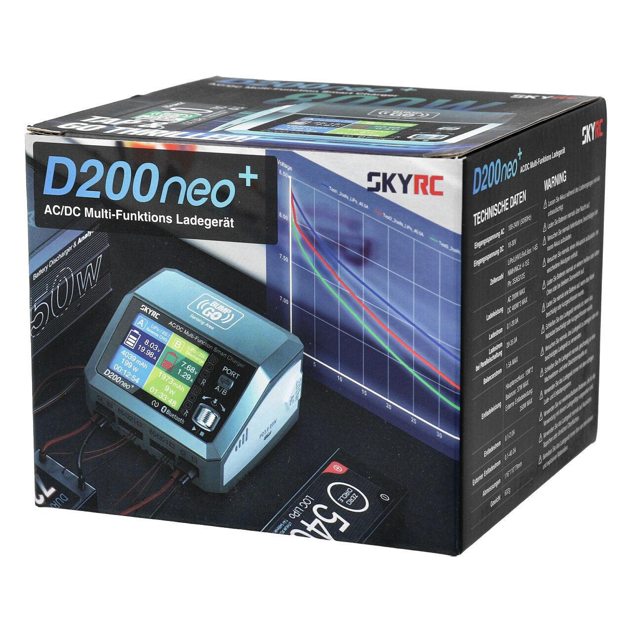 SkyRc Chargeur D200 Neo+ Duo 1-6S 200W AC/DC SK100196-06