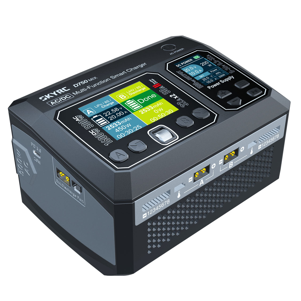 SkyRc D750 Mix Lipo Charger 1-8S 32A 50W AC SK100201-01