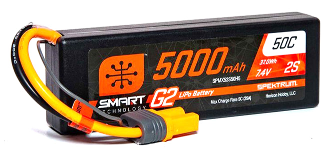 Spektrum Accu lipo Smart G2 2S 7.4v 5000mah 50C Hard Case IC5