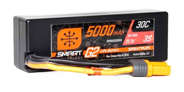 Spektrum Accu lipo Smart G2 3S 11.1v 5000mah 30C Hard Case IC5