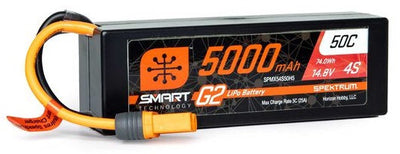Spektrum Accu lipo Smart G2 4S 14.8v 5000mah 50C Hard Case IC5