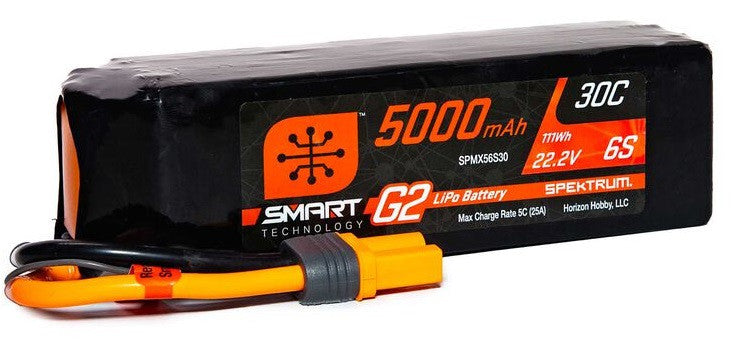 Spektrum Accu lipo Smart G2 6S 22.2v 5000mah 30C IC5