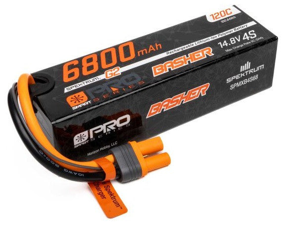 Spektrum Accu lipo Smart G2 Pro Basher 4S 14.8v 6800mah 120C Hard Case IC5