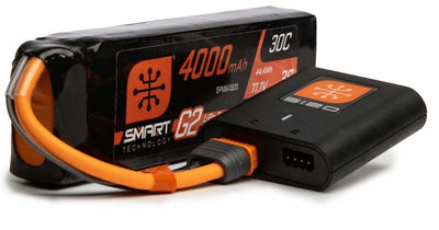 Spektrum Combo Chargeur Smart S120 + Lipo Smart G2 11.1v 4000mah 30C IC3
