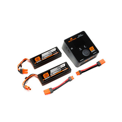 Spektrum Combo Chargeur Smart S2100 + 2X lipo Smart 7.4v 5000mah 50C IC3