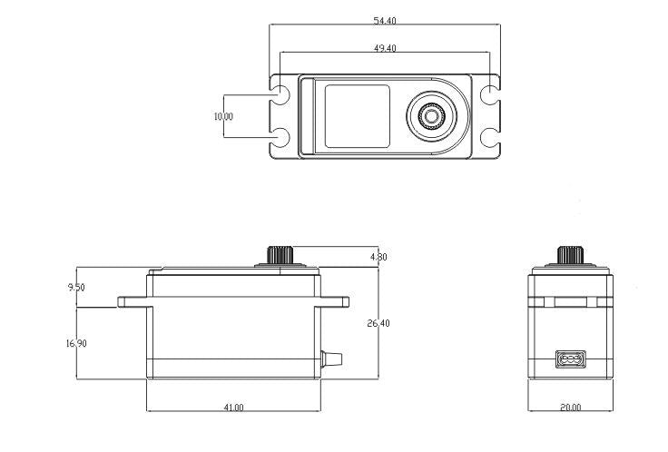 SRT Servo CH6012 Coroless Low-Profile 12Kg 0.06sec 