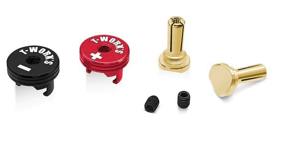 T-Work's Connectiques Pk Or 4mm + Caches (4Pcs) EA-040-4-RB