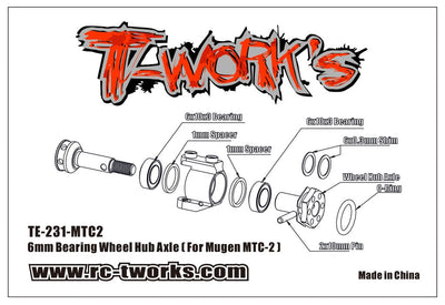 T-Work's Kit Axes de Roues Allégs MTC2 (x2) TE-231-MTC2