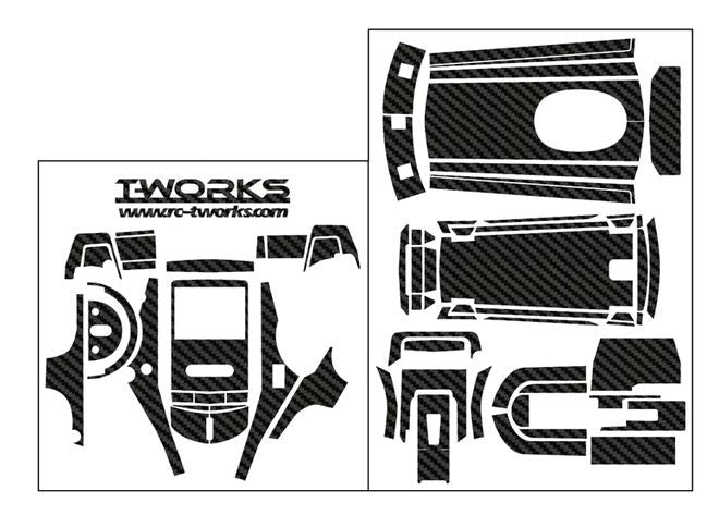 T-Work's kit déco 3D carbone pour Futaba T3PV TS-072