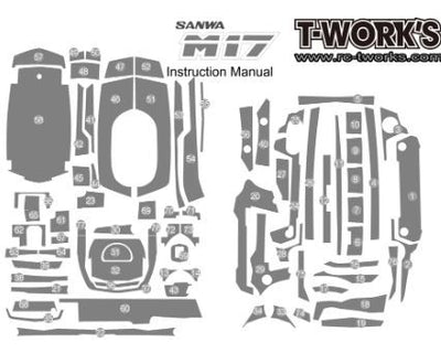 T-Work's kit déco 3D carbone pour Sanwa M17 TS044
