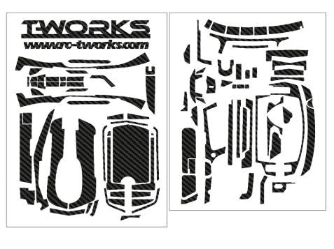 T-Work's kit déco 3D carbone pour Sanwa MT44 TS042