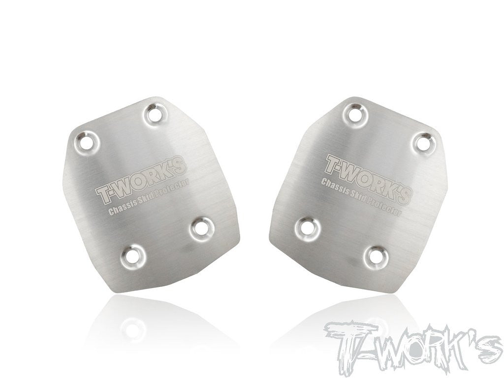 T-Work's Sabot de Protection Châssis Inox TLR (x2) 8ight et 8ight X TO-220-TLR