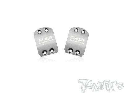 T-Work's Sabot de Protection Chassis Inox Xray XB2 (x2) TO-220-XB2