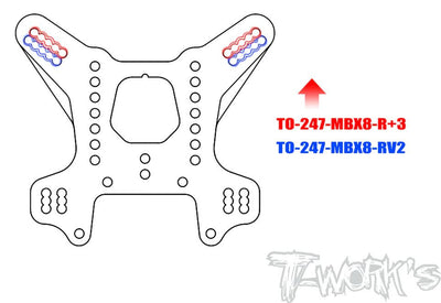 T-Work's Support Amortisseurs Arrière Carbone +3mm MBX8 TO-247-MBX8-R+3