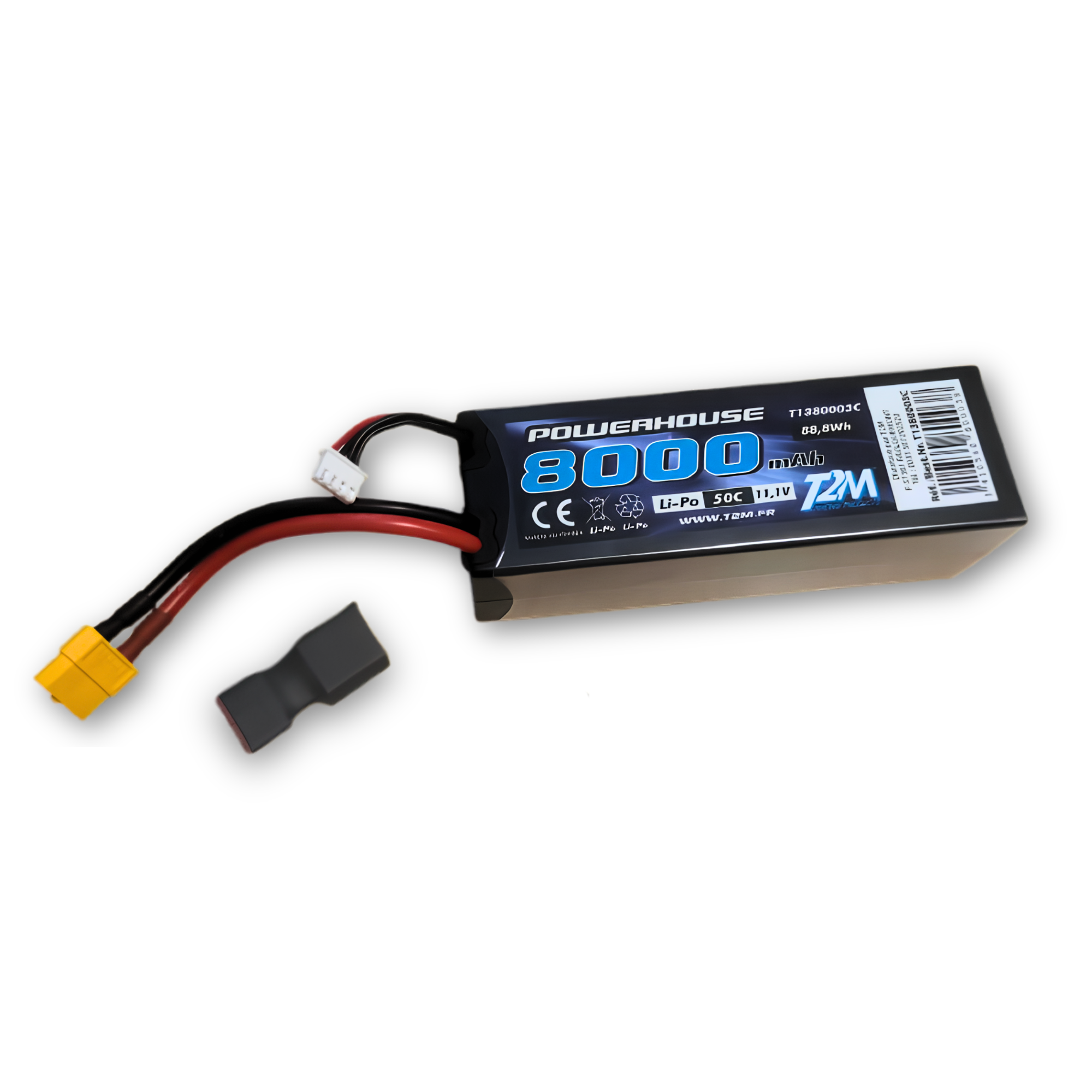 T2M Accu Li-po 11.1V 3S 8000mAH 50C Dean/XT60 T1380003C