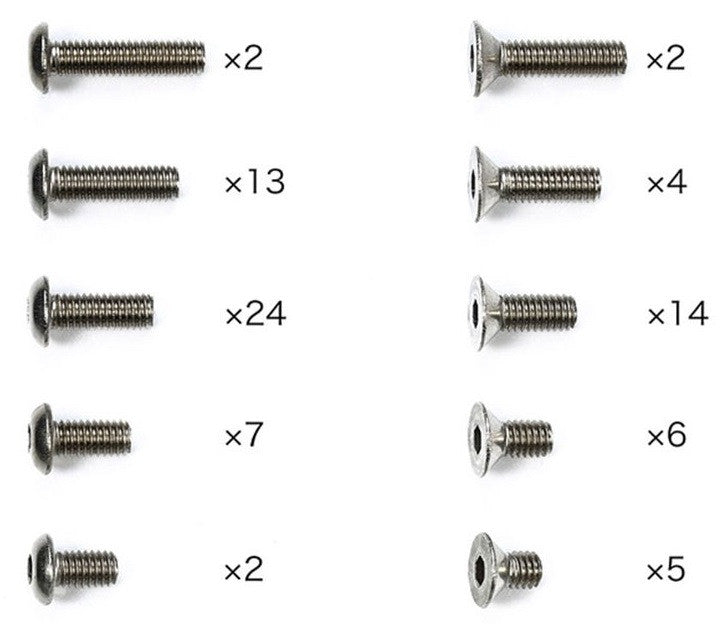 Tamiya Kit Visserie Titane (79Pcs) TD4 Super Avante TD4 47464