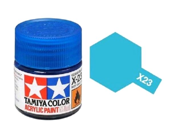 Tamiya Peinture Mini X23 Bleu transparent Brillant 81523