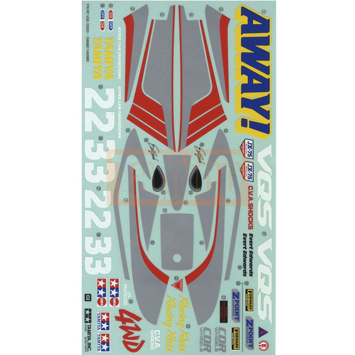 Tamiya Sticker Silver Tamiya Sticker VQS 2020 9490022