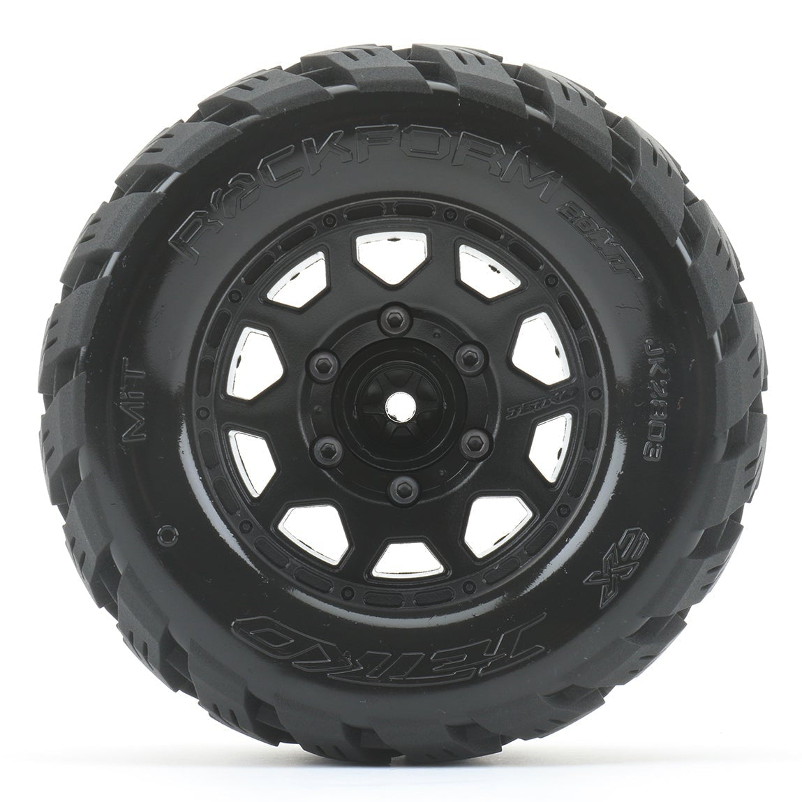 Jetko RC Pneus MT Rockform + Jantes Noir 2.8" (x2) MT 1/10 JK2803CB