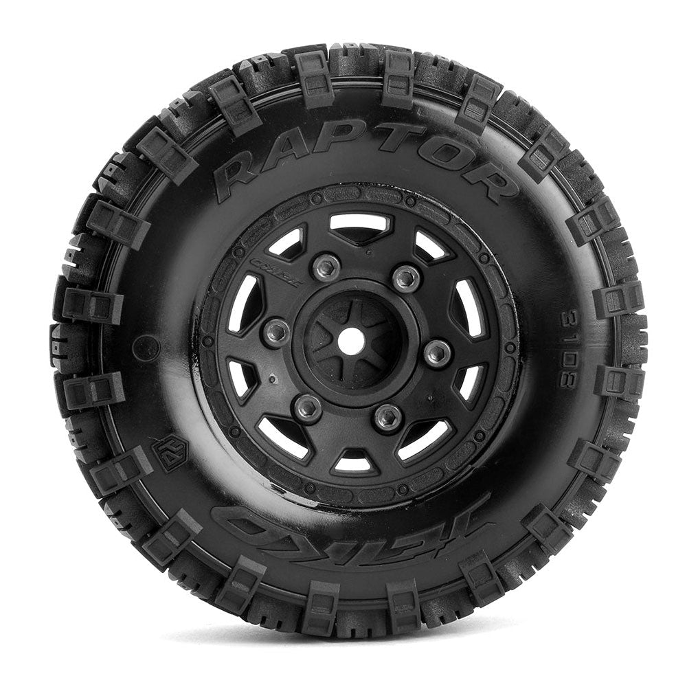 Jetko RC Pneus SC Raptor + Jantes Preto (x2) SC 1/10 JK3108CB