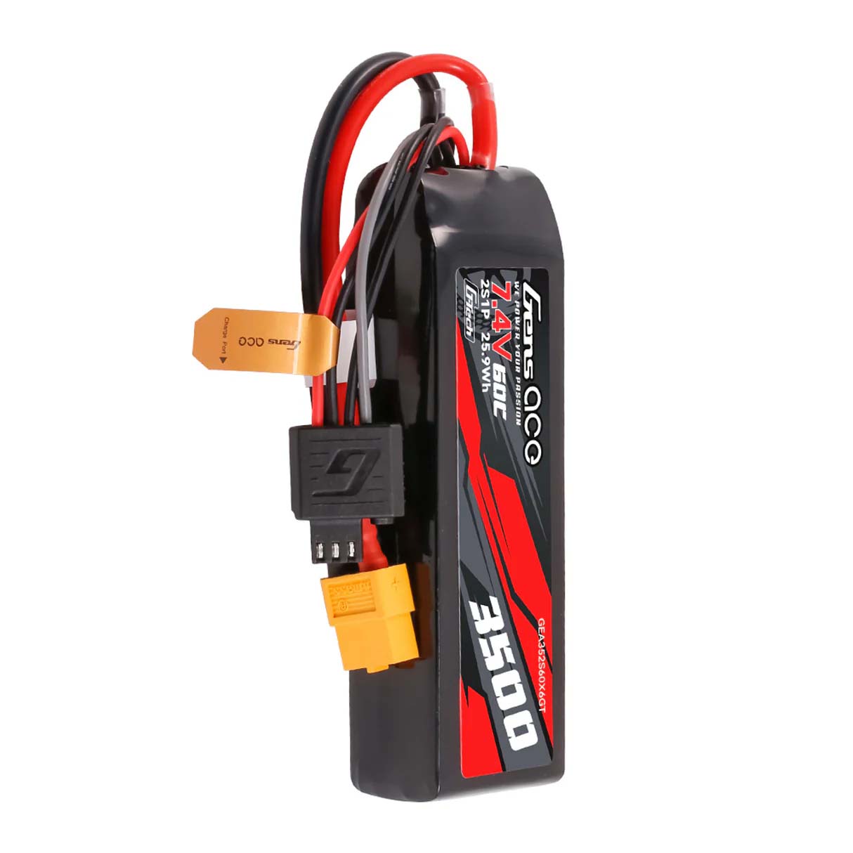 Gens Ace G-Tech lipo battery 7.4v 3500mAh 60C XT60 GEA352S60X6GT