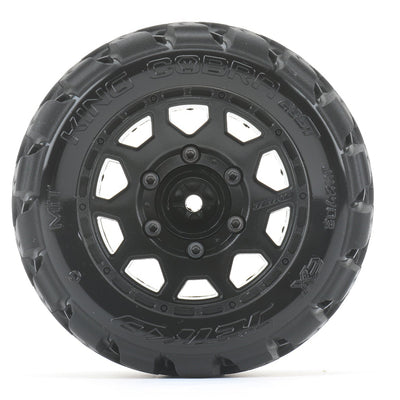 Jetko RC Pneus ST King Cobra + Jantes Noir 2.8" (x2) ST 1/10 JK2702CB