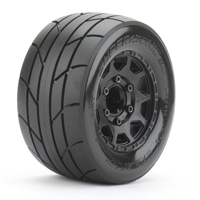 Jetko RC Pneus MT Super Sonic + Jantes Noir 2.8" (x2) MT 1/10 JK2804CB