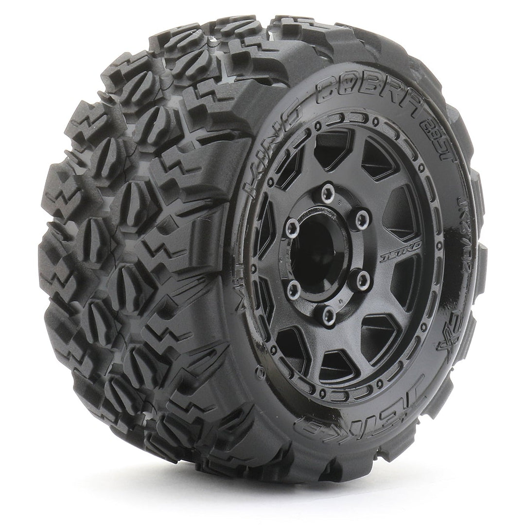 Jetko RC Pneus ST King Cobra + Jantes Noir 2.8" (x2) ST 1/10 JK2702CB