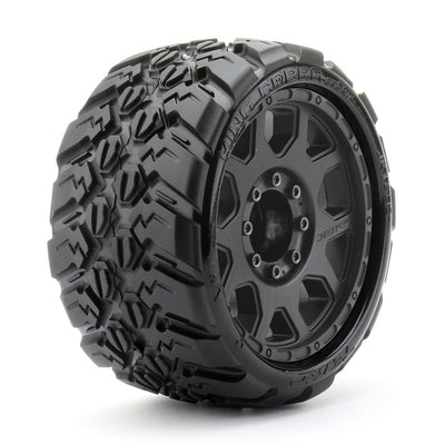 Jetko RC Pneus King Cobra + Jantes Noir 3.8" (x2) Maxx JK1602CB