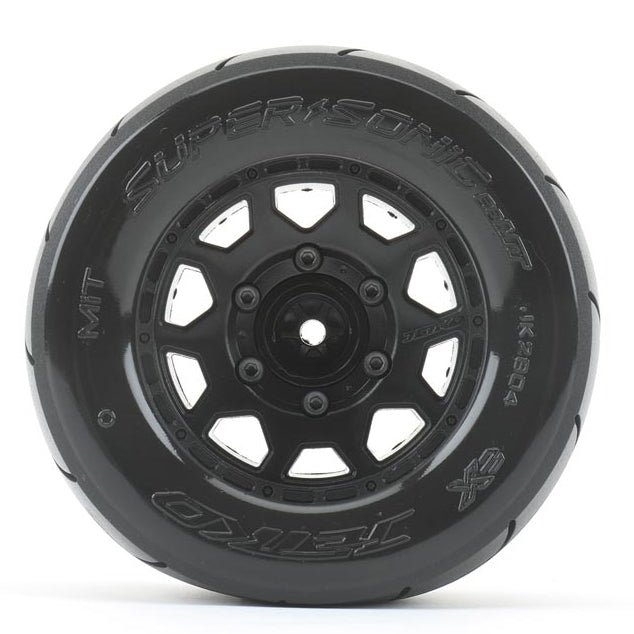 Jetko RC Pneus MT Super Sonic + Jantes Noir 2.8" (x2) MT 1/10 JK2804CB