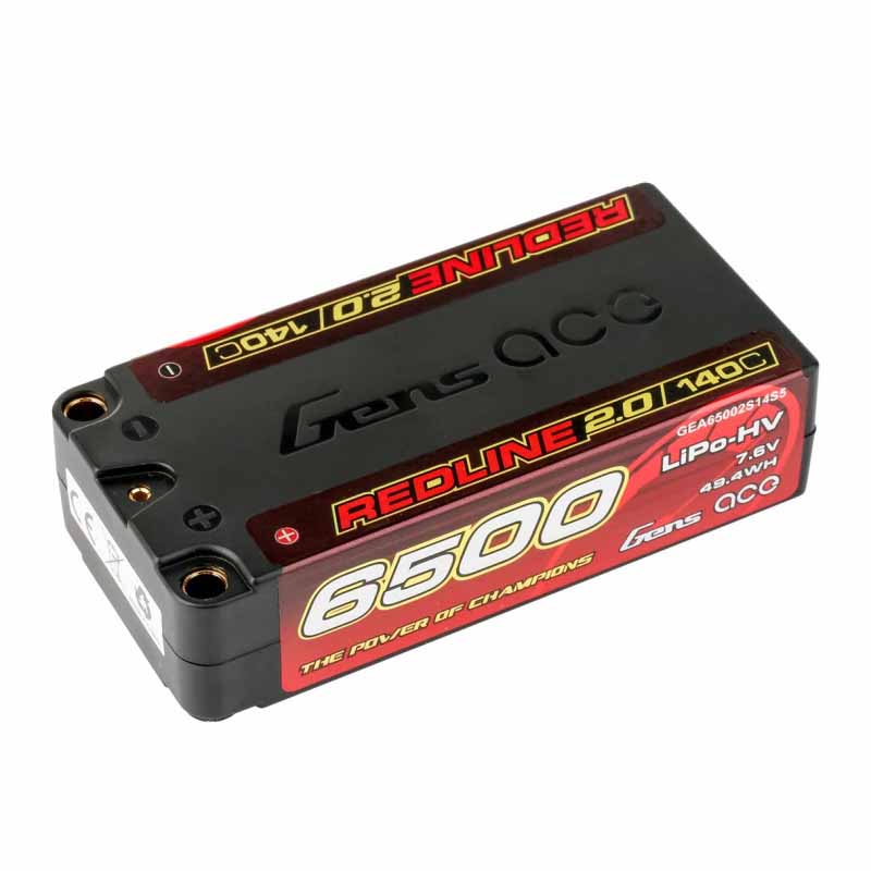 Gens Ace Redline 2.0 Hv Accu lipo Shorty 7.6v 6500mah 140C 2S1P