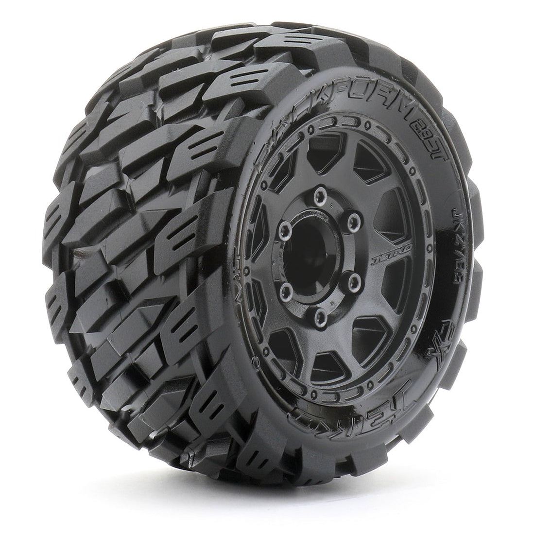 Jetko RC ST Pneus Rockform + Jantes Noir 2.8" (x2) ST 1/10 JK2703CB