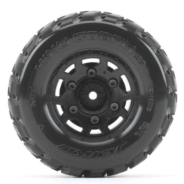 Jetko RC Tires SC King Cobra + Black Rims (x2) SC 1/10 JK3102CB
