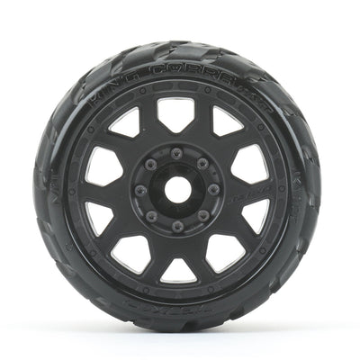 Jetko RC Pneus King Cobra + Jantes Noir 3.8" (x2) Maxx JK1602CB