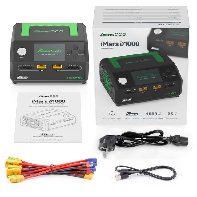 Gens Ace Chargeur iMars D1000 G-Tech 2x500W GEAD1000-EB