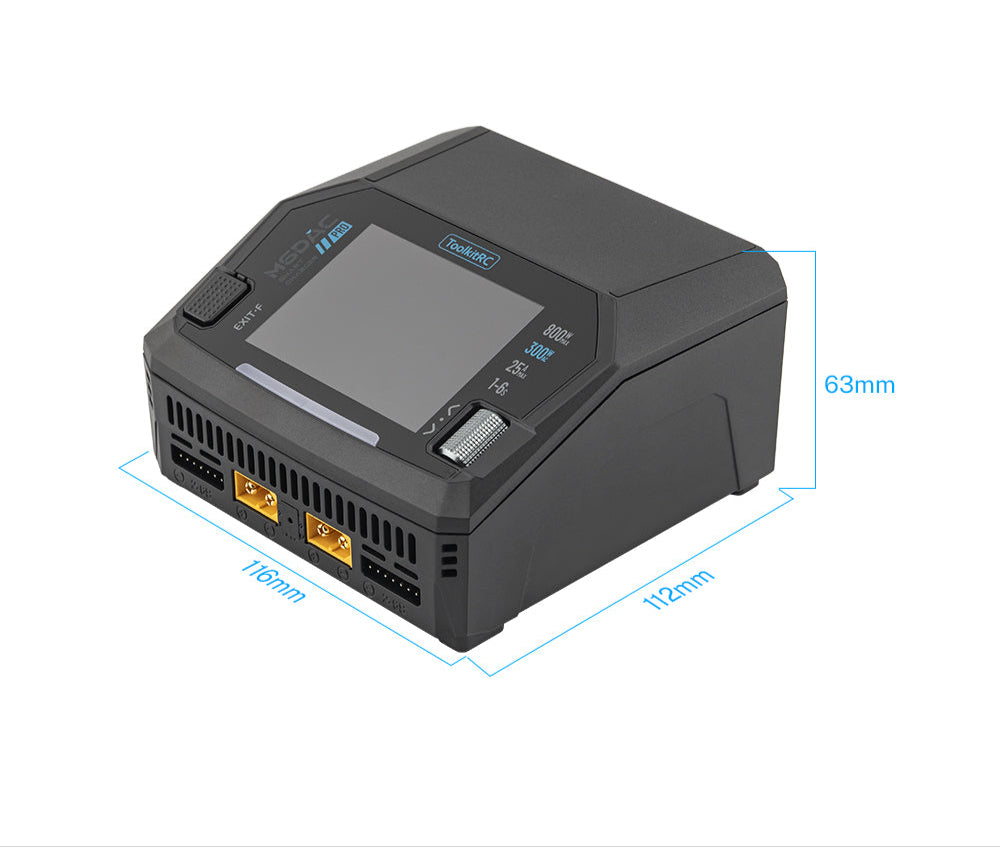 ToolkitRC Cargador Duo M6DAC Pro 1-6S 16A 300W AC/DC TK14200