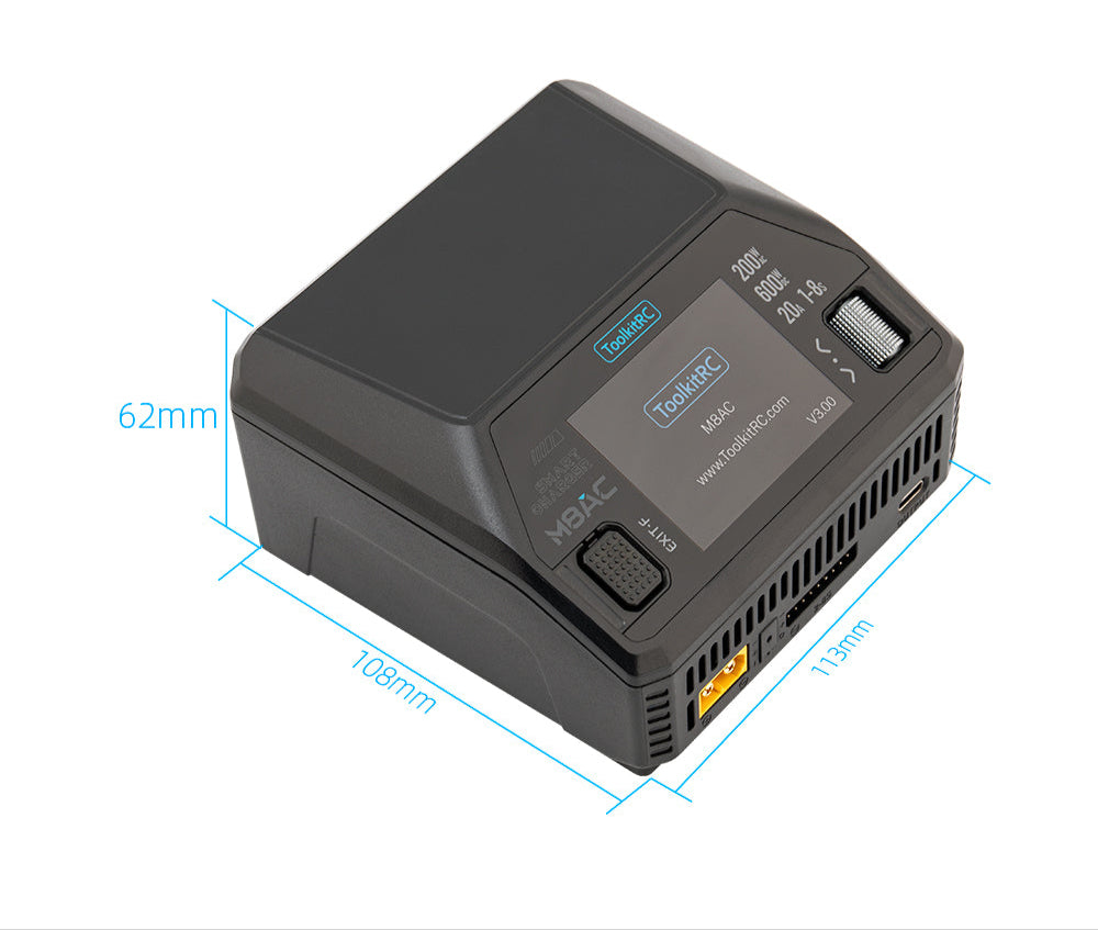 ToolkitRC Cargador M8AC 1-8S 20A 200W AC/DC TK14000