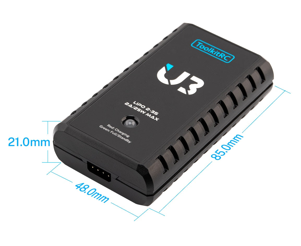 ToolkitRC U3 Lipo 2-3S 2A USB-C Charger TK13400
