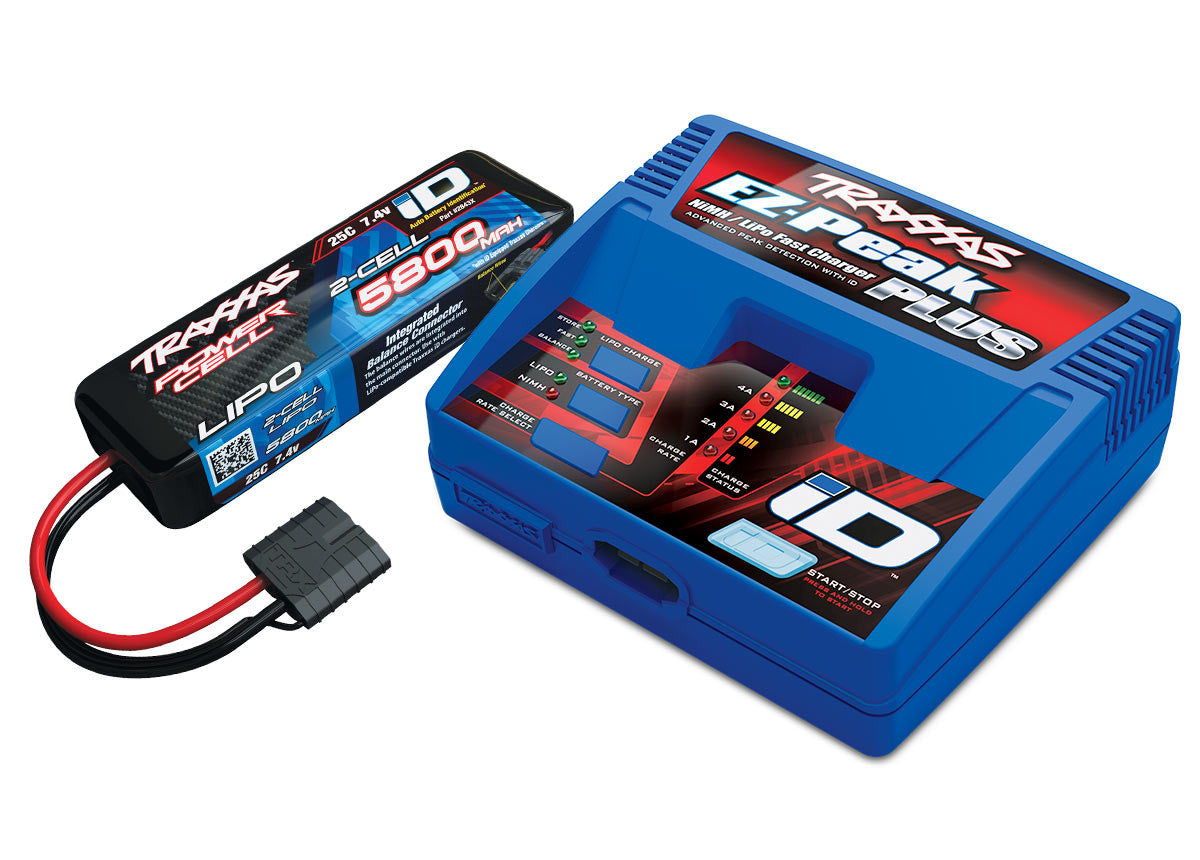 Chargeur rapide Traxxas ID EZ-Peak Plus + 1x Lipo 2S